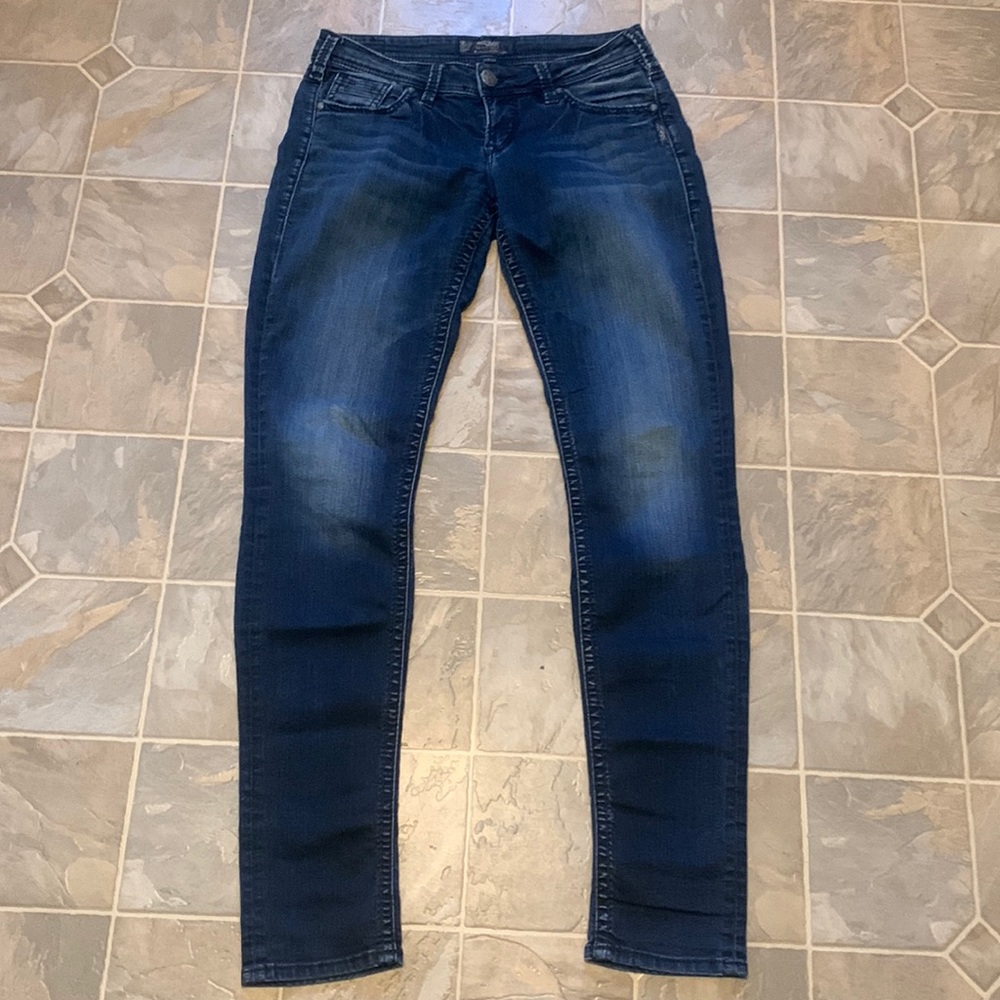 Silver skinny jeans
